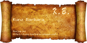 Kunz Barbara névjegykártya