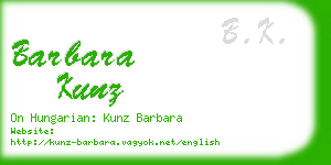 barbara kunz business card